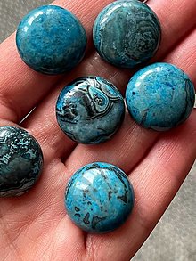 Minerály - Jaspis modrý oceánsky kabošon kruh / 20 mm - 13382662_