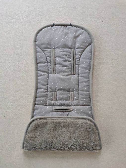 Detský textil - Vlnienka podložka OYSTER ZERO 100% wool MERINO TOP super wash Grey Hviezdičky šedé - 13384465_