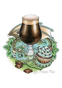 Kresby - Pivný drak "Peppermint Chocolate Sweet Stout" - reprodukcia - 13384414_