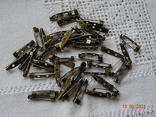 Komponenty - Mostík brošňový 2,5 x 0,5 cm /Bronzový/ - 13383531_