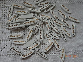 Komponenty - Handmade štítky drevené, biele - 13384321_