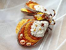 Brošne - Brošňa motýlik (Oranžová) - 13382674_