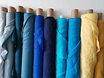 Textil - 100 % ľan predpraný, mäkčený prémiový európsky ľan - cena za 0,5m (modrá kráľovská Ľ35) - 13384395_
