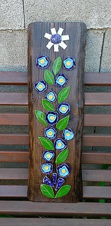 Dekorácie - Dekorácia s kvetmi (Modrá) - 13385416_
