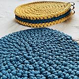 Úžitkový textil - Petrolej a Kurkuma - Háčkované Prestieranie pre 4 - 13385718_
