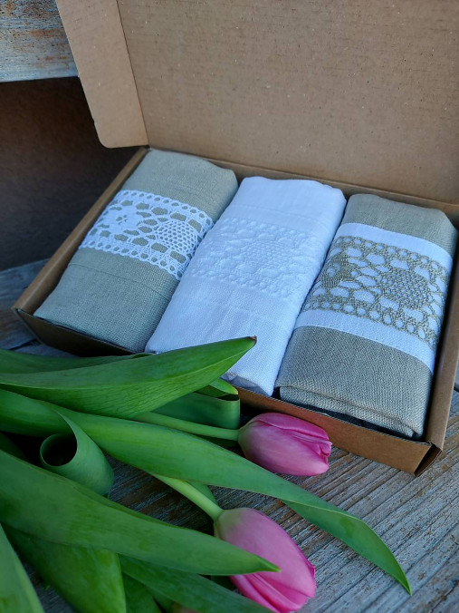 Úžitkový textil - Darčeková sada utierok Grandma's Story - 13385512_