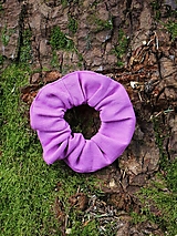 Scrunchies ľanová gumička (Ružovo fialová)