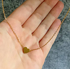 Náhrdelníky - náhrdelník so srdiečkom (45cm zlatá) - 13387379_