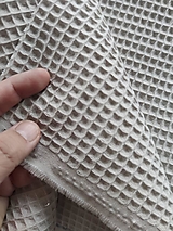 Textil - VLNIENKA výroba na mieru 100 % bavlna Vafle šedé - 13388930_