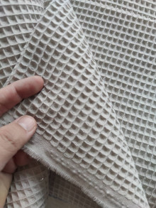 Textil - VLNIENKA výroba na mieru 100 % bavlna Vafle šedé - 13388930_