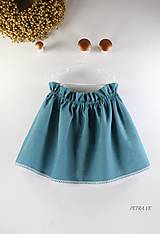 Detské oblečenie - Detská ľanová sukňa s vreckami a krajkou - 13389218_