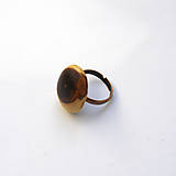Prstene - Prsteň s dreveným očkom - ringlótový - 13387236_
