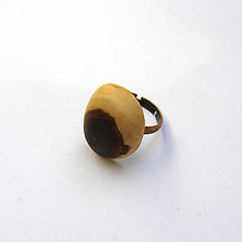 Prstene - Prsteň s dreveným očkom - ringlótový - 13387240_