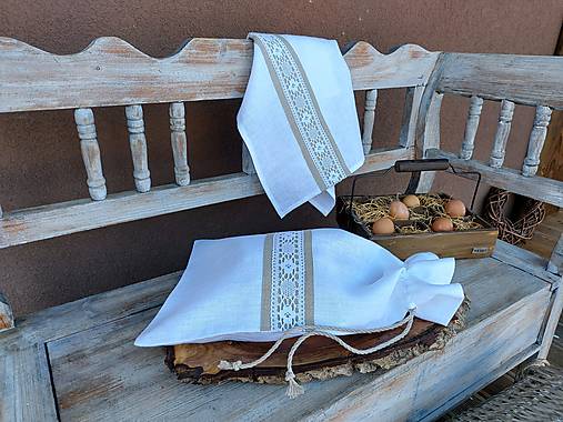 Úžitkový textil - Vrecúško na chlieb Grandma's Story II - 13388062_