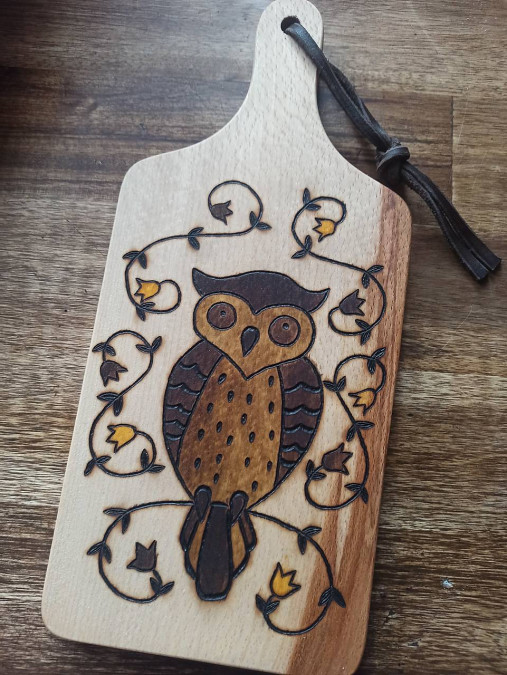 Príbory, varešky, pomôcky - Krájacia a servírovacia doska "OWL" - 13387295_