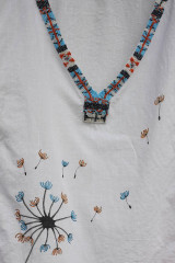Topy, tričká, tielka - Korálkový ručne maľovaný letný top blúzka 100 % bavlna L - 13390366_