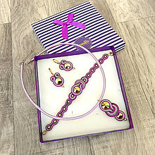 Sady šperkov - Fialový šujtašový set - 13391170_