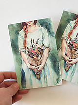 Papier - Pohľadnica "soulmates flowers" - 13392780_
