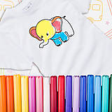 Detské oblečenie - Detské tričko so SLONÍKOM vymaľuj si sám - 13393697_
