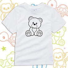 Detské oblečenie - Bavlnené tričko maľovanka S MEDVEDÍKOM - 13393394_