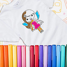 Detské oblečenie - Detské tričko s VÍLOU LILOU vymaľuj si sám - 13393609_
