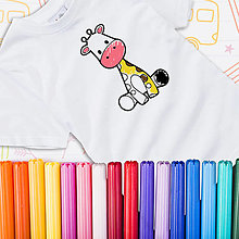 Detské oblečenie - Detské tričko MAĽOVANKA so ŽIRAFOU - 13393724_