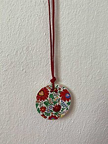 Náhrdelníky - Folklórny náhrdelník  ručne maľované drevo - 13395299_