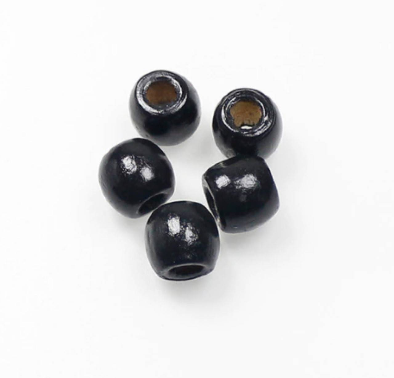 KD110 Korálka drevená 10 x 9 mm (Čierna)