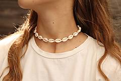 Sady šperkov - Súprava - Mušľový Choker a náramok - 13395787_