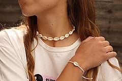 Sady šperkov - Súprava - Mušľový Choker a náramok - 13395790_