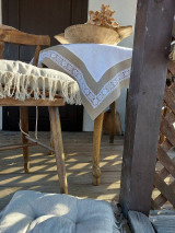 Úžitkový textil - Ľanový obrus Grandma's Story White - 13394489_