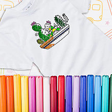 Detské oblečenie - Detské tričko s omaľovánkou: Kaktusy - 13397427_
