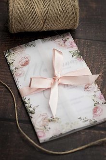 Papiernictvo - Ružové ružičky ❤ - svadobné oznámenie s transparentným obalom - 13399659_