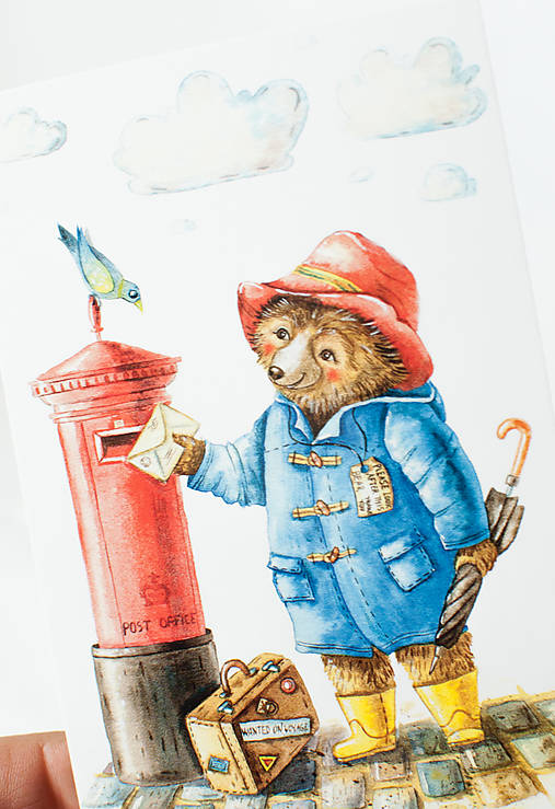 Papier - Pohľadnica "Sending Letters, Paddi´s adventures"" - 13399907_