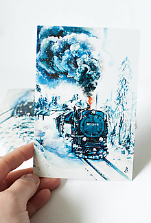 Papier - Pohľadnica "Winter Express" - 13399962_