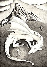 Papiernictvo - Autorský plakát Bílý drak - 13401809_