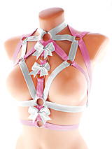 Spodná bielizeň - women body harness, postroj bielizeň otvorená podprsenka pastel gothic postroj body harness lingerie SD1 - 13406734_