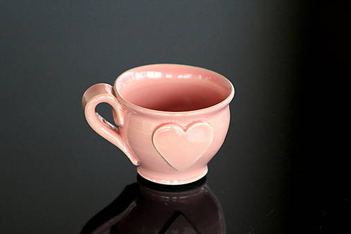 Keramická šálka so srdiečkom Espresso 50 ml Anna ružová