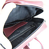 Batohy - Exkluzívny kožený ruksak z pravej hovädzej kože v bordovej farbe - 13406008_