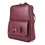 Batohy - Exkluzívny kožený ruksak z pravej hovädzej kože v bordovej farbe - 13406011_