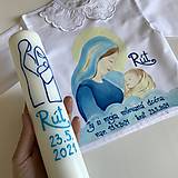 Detské oblečenie - Maľovaná krstná košieľka s bábätkom v náručí Panny Márie - 13406174_