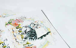 Papier - Pohľadnica "Kitten in the magic town" - 13407782_