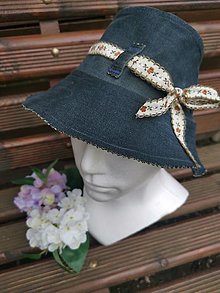 Detské čiapky - Štýlový klobúk Denim - 13405947_
