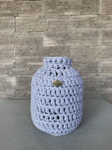 Dekorácie - Sivý svietnik - váza - 13411292_