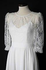 Šaty - Svadobné šaty s tielkovým podšitím a šifónovou sukňou vo vintage štýle - 13409821_