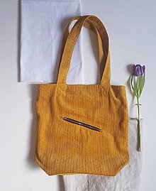 Nákupné tašky - Taška - Cord yellow - 13411020_