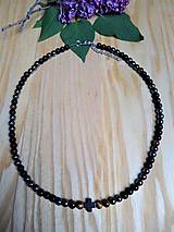 Pánske šperky - Pánsky náhrdelník - ónyx, tigrie oko, hematitový krížik (6mm) - 13409714_