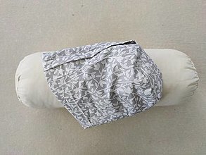 Úžitkový textil - VLNIENKA obliečka na vankúš valček na mieru 100% bavlna Lístočky šedé - 13411593_