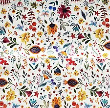 Textil - maľované kvety, 100 % predzrážaná bavlna Španielsko, digitálna tlač, šírka 150 cm - 13412618_