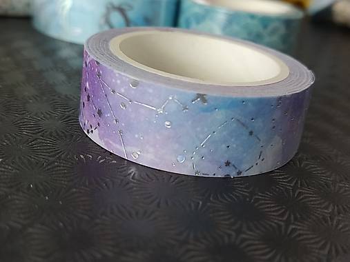 Papier - Washi páska - strieborný vzor (Súhvezdia) - 13412023_
